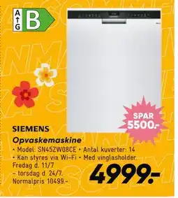 Bilka Opvaskemaskine, DKK 4999 tilbud