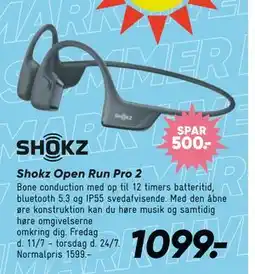 Bilka Shokz Open Run Pro 2, DKK 1099 tilbud