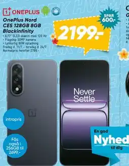 Bilka OnePlus Nord CE5 128GB 8GB Blackinfinity, DKK 2199 tilbud