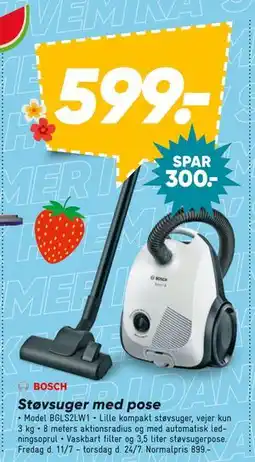 Bilka Støvsuger med pose, DKK 599 tilbud