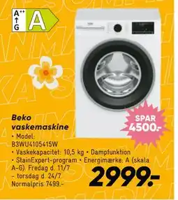 Bilka Beko vaskemaskine, DKK 2999 tilbud