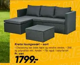 Bilka Kreta loungesæt - sort, DKK 1799 tilbud