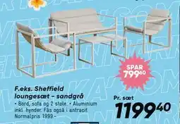 Bilka Sheffield loungesæt - sandgrå, DKK 1199.4 tilbud