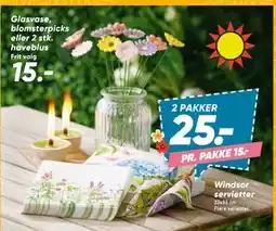 Bilka Glasvase, blomsterpicks eller 2 stk. haveblus, DKK 15 tilbud