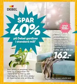 Bilka SPAR 40% på Debel gardiner i standard mål tilbud
