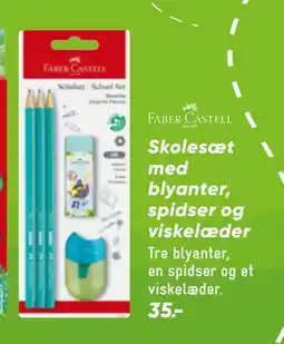 Bilka Skolesæt med blyanter, spidser og viskelæder, DKK 35 tilbud