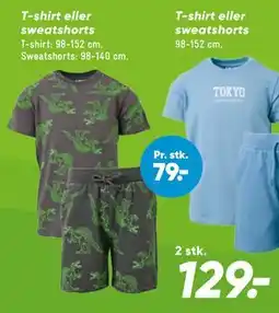 Bilka T-shirt eller sweatshorts, DKK 129 tilbud