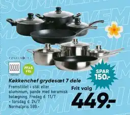 Bilka Køkkenchef grydesæt 7 dele, DKK 449 tilbud