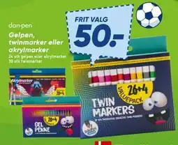 Bilka Gelpen, twinmarker eller akrylmarker, DKK 50 tilbud