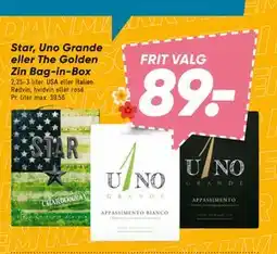 Bilka Star, Uno Grande eller The Golden Zin Bag-in-Box, DKK 89 tilbud