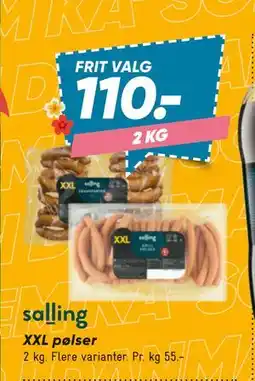 Bilka XXL pølser, DKK 110 tilbud