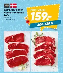 Bilka Entrecotes eller ribeyes af dansk kalv, DKK 159 tilbud