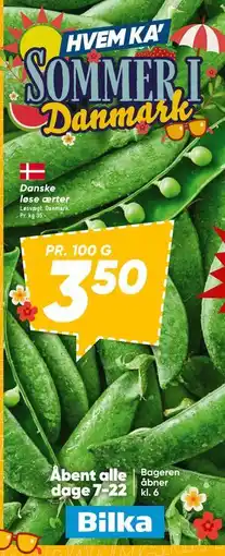 Bilka Danske løse ærter, DKK 3.5 tilbud