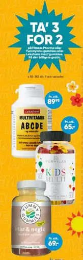 Bilka TA’ 3 FOR 2 på Fitness Pharma eller Yummylabs gummies eller Lekaform maxi/gummies tilbud
