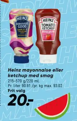 Bilka Heinz mayonnaise eller ketchup med smag, DKK 20 tilbud