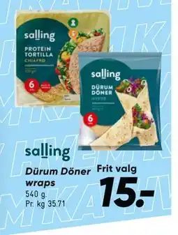 Bilka Dürum Döner wraps, DKK 15 tilbud