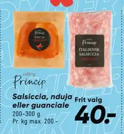 Bilka Salsiccia, nduja eller guanciale, DKK 40 tilbud