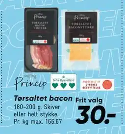 Bilka Tørsaltet bacon, DKK 30 tilbud