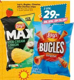 Bilka Lay’s, Bugles, Cheetos eller Doritos chips, DKK 29 tilbud