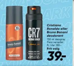 Bilka Cristiano Ronaldo eller Bruno Banani deodorant, DKK 39 tilbud