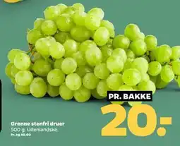 Netto Grønne stenfri druer, DKK 20 tilbud