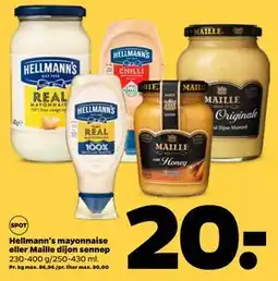 Netto Hellmann's mayonnaise eller Maille dijon sennep, DKK 20 tilbud