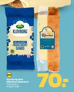 Netto Klovborg eller Riberhus skæreost, DKK 70 tilbud