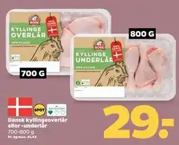Netto Dansk kyllingeoverlår eller -underlår, DKK 29 tilbud