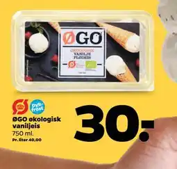 Netto ØGO økologisk vaniljeis, DKK 30 tilbud