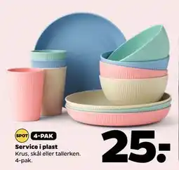Netto Service i plast, DKK 25 tilbud