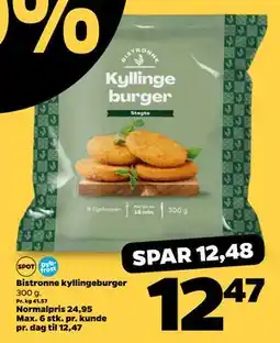 Netto Bistronne kyllingeburger, DKK 12.47 tilbud