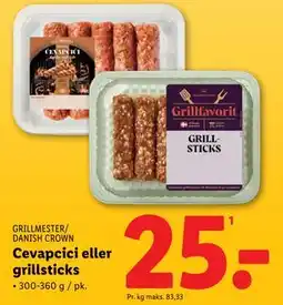 Lidl Cevapcici eller grillsticks, DKK 25 tilbud