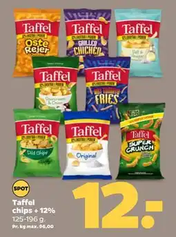 Netto Taffel chips + 12%, DKK 12 tilbud