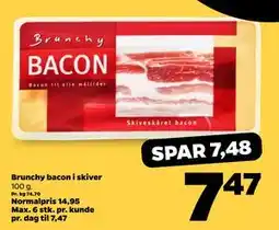 Netto Brunchy bacon i skiver, DKK 7.47 tilbud