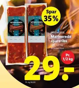 Lidl Marinerede spareribs, DKK 29 tilbud