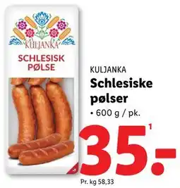 Lidl Schlesiske pølser, DKK 35 tilbud