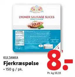 Lidl Fjerkræspølse, DKK 8 tilbud