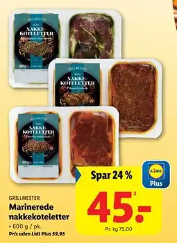 Lidl Marinerede nakkekoteletter, DKK 59.95, App-pris tilbud