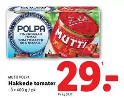 Lidl Hakkede tomater, DKK 29 tilbud