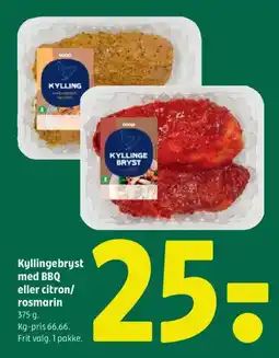 Coop 365 Kyllingebryst med BBQ eller citron/ rosmarin tilbud