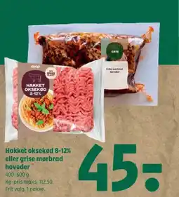Coop 365 Hakket oksekød 8-12% eller grise mørbrad hoveder tilbud