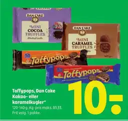 Coop 365 Toffypops, Dan Cake Kakao- eller karamelkugler* tilbud