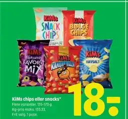 Coop 365 KiMs chips eller snacks* tilbud