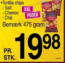 ABC Lavpris Tortilla chips - Salt - Cheese - Chili tilbud