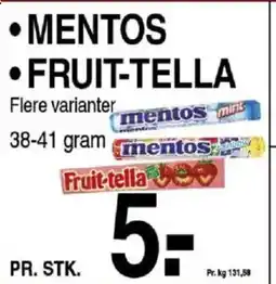 ABC Lavpris MENTOS FRUIT-TELLA tilbud
