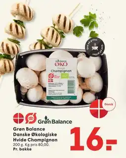 SPAR Grøn Balance Danske Økologiske Hvide Champignon, DKK 16 tilbud