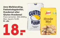 SPAR Amo Melblanding, Fødselsdagsboller, Hvedemel eller Gluten Hvedemel, DKK 18 tilbud