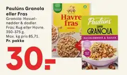 SPAR Paulúns Granola eller Fras, DKK 30 tilbud