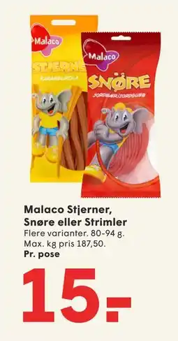 SPAR Malaco Stjerner, Snøre eller Strimler, DKK 15 tilbud