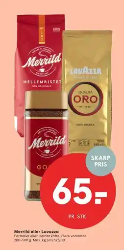 SPAR Merrild eller Lavazza, DKK 65 tilbud
